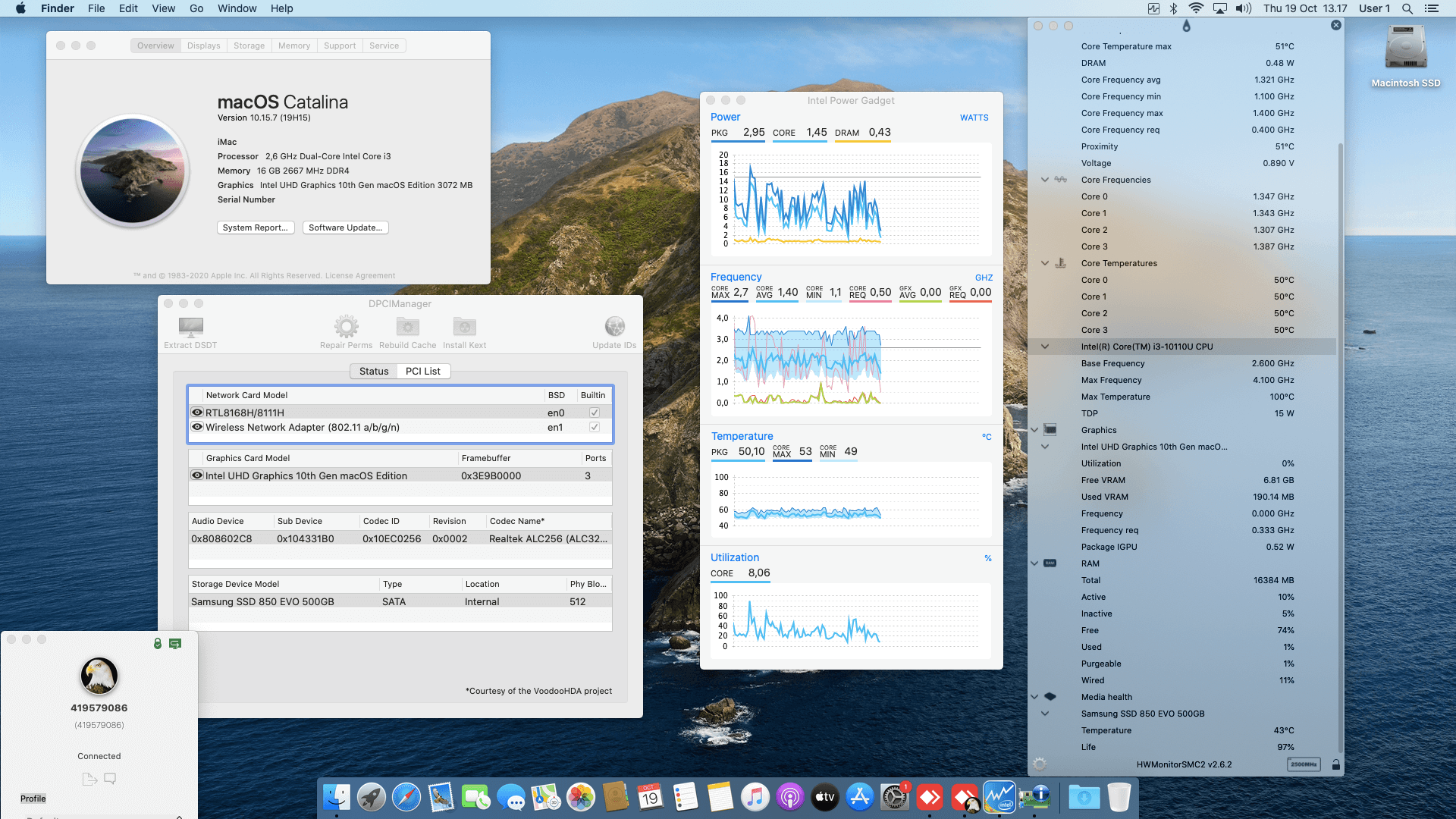 Success Hackintosh macOS Catalina 10.15.7 Build 19H15 in Asus AIO PC V222FAK-WA342T